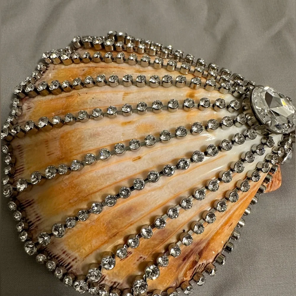 THORSON HOSIER MADE IN USA MOP LARGE SHELL LION PAW CLEAR SWAROVSKI